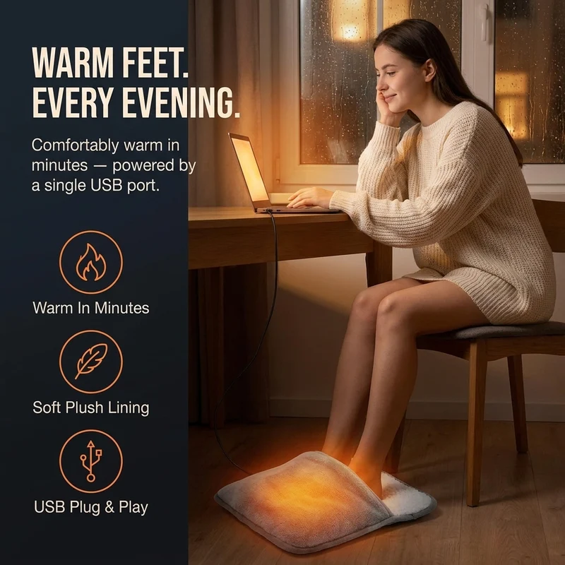 Elektrische voetenwarmer – zacht pluche met snelle opwarmtijd