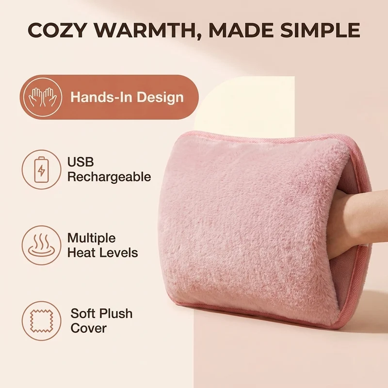 Handwarmer – oplaadbaar met zachte hoes voor koude winterdagen