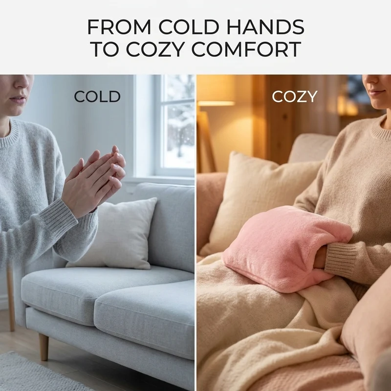 Handwarmer – oplaadbaar met zachte hoes voor koude winterdagen