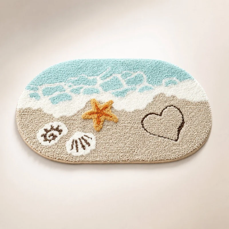 Schnelltrocknende Badematte im Strand Design | KüstenVelours