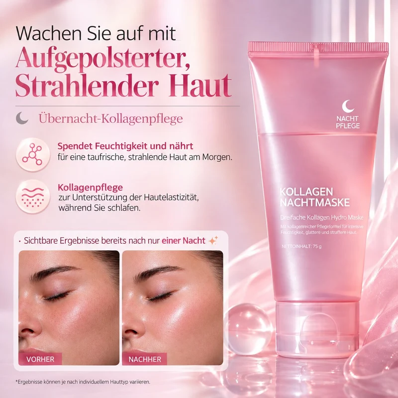Kollagen Hydrogel Gesichtsmaske für die Nacht | Seidenhydra