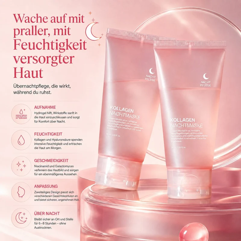 Kollagen Hydrogel Gesichtsmaske für die Nacht | Seidenhydra