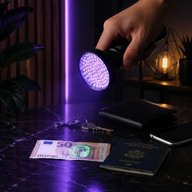 UV Taschenlampe mit 100 LEDs | Spurenlicht