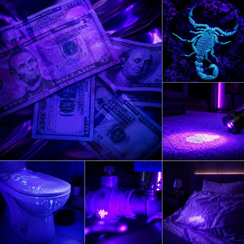 UV Taschenlampe mit 100 LEDs | Spurenlicht