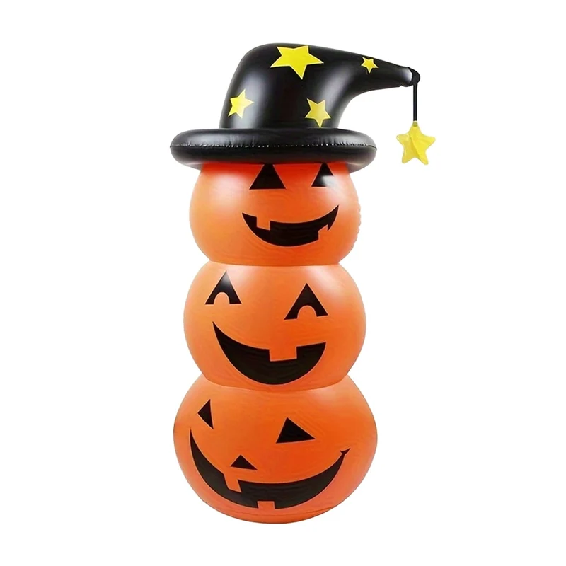 Halloween Inflatables with Water-Fillable Base Pumpkin Stack and Ghost Yard Decorations