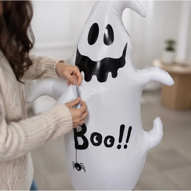 Halloween Inflatables with Water-Fillable Base Pumpkin Stack and Ghost Yard Decorations