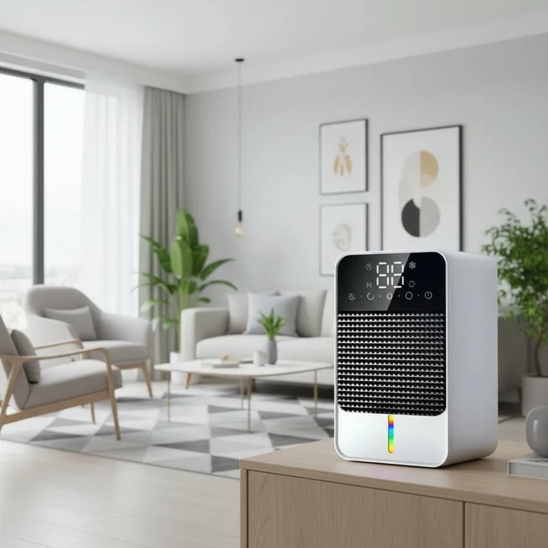 Home Air Dehumidifier with LED Touch Panel and 1500ml Compressor Tank