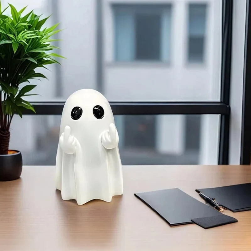 Halloween Decorative Ghost Figurine with Gesture for Indoor and Garden Décor