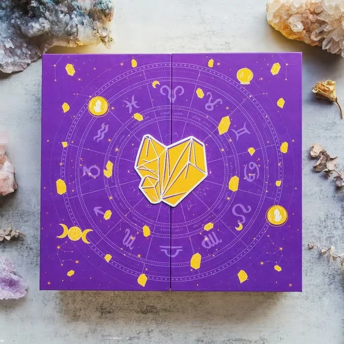 Halloween Advent Calendar for Children and Girls with Natural Crystal Minerals