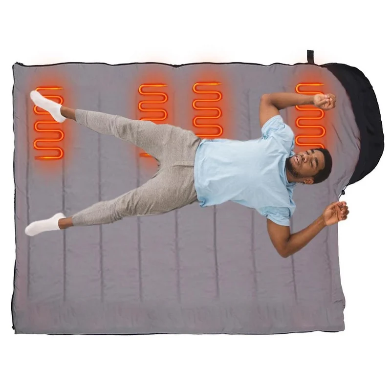 Heated Winter Tourist Sleeping Bag with USB, Hood, and 4 Heating Zones for Children