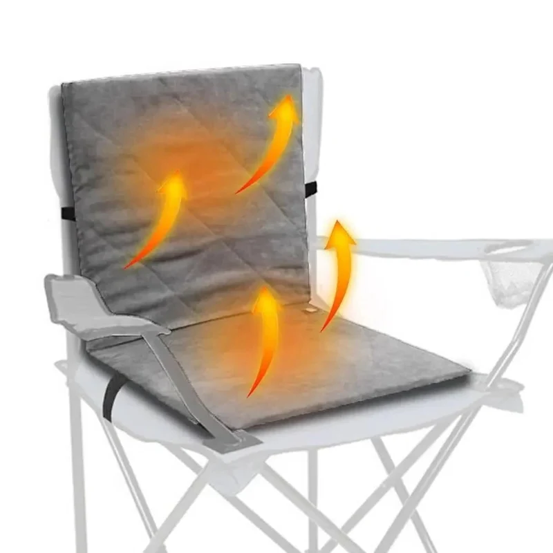 USB Heated Camping Seat with Folding Frame and Pocket