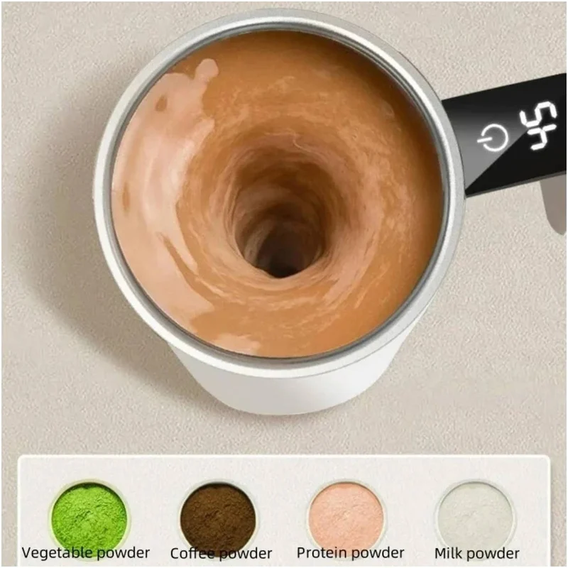 Self-Stirring Thermal Coffee Mug with Temperature Display for Coffee