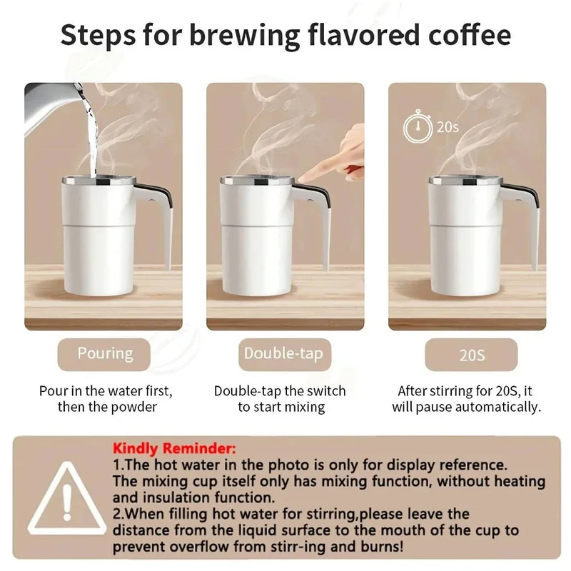 Self-Stirring Thermal Coffee Mug with Temperature Display for Coffee