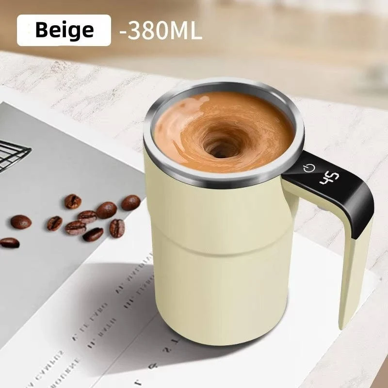 Self-Stirring Thermal Coffee Mug with Temperature Display for Coffee