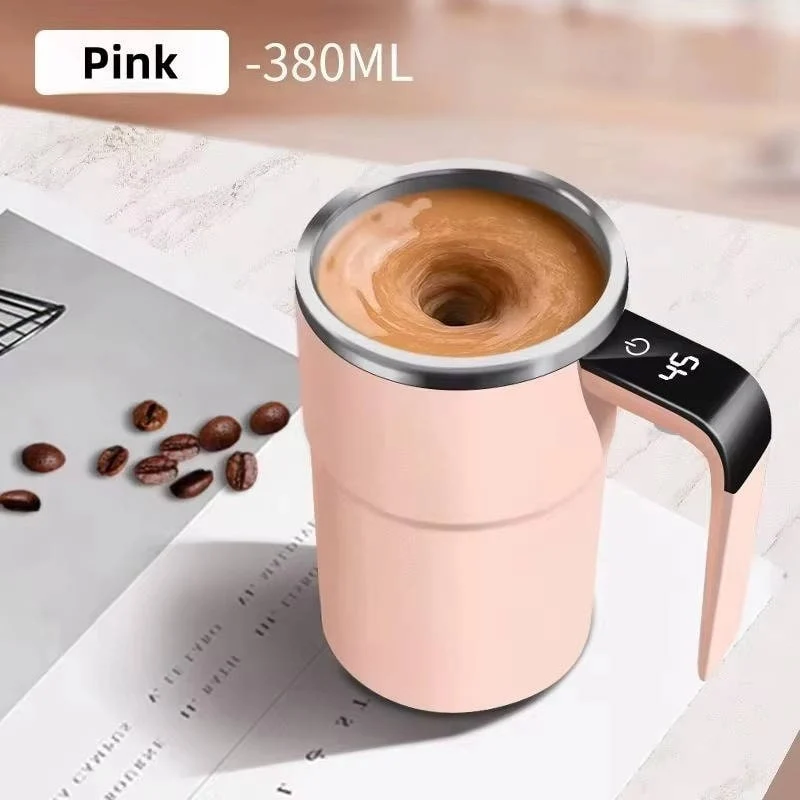 Self-Stirring Thermal Coffee Mug with Temperature Display for Coffee