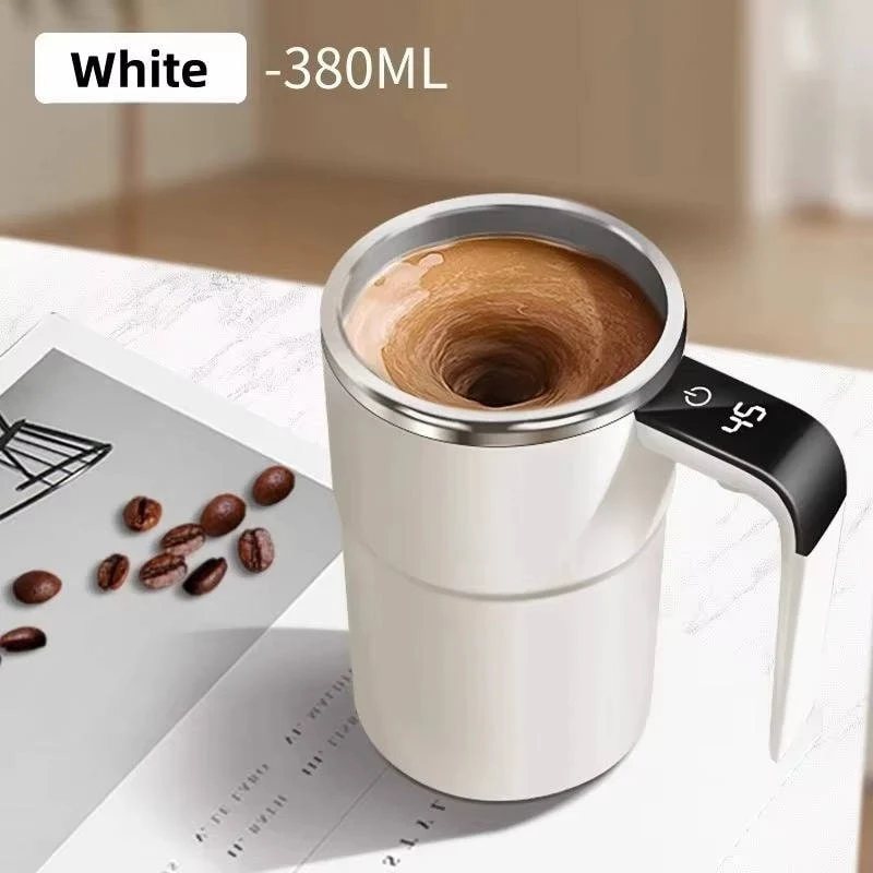 Self-Stirring Thermal Coffee Mug with Temperature Display for Coffee
