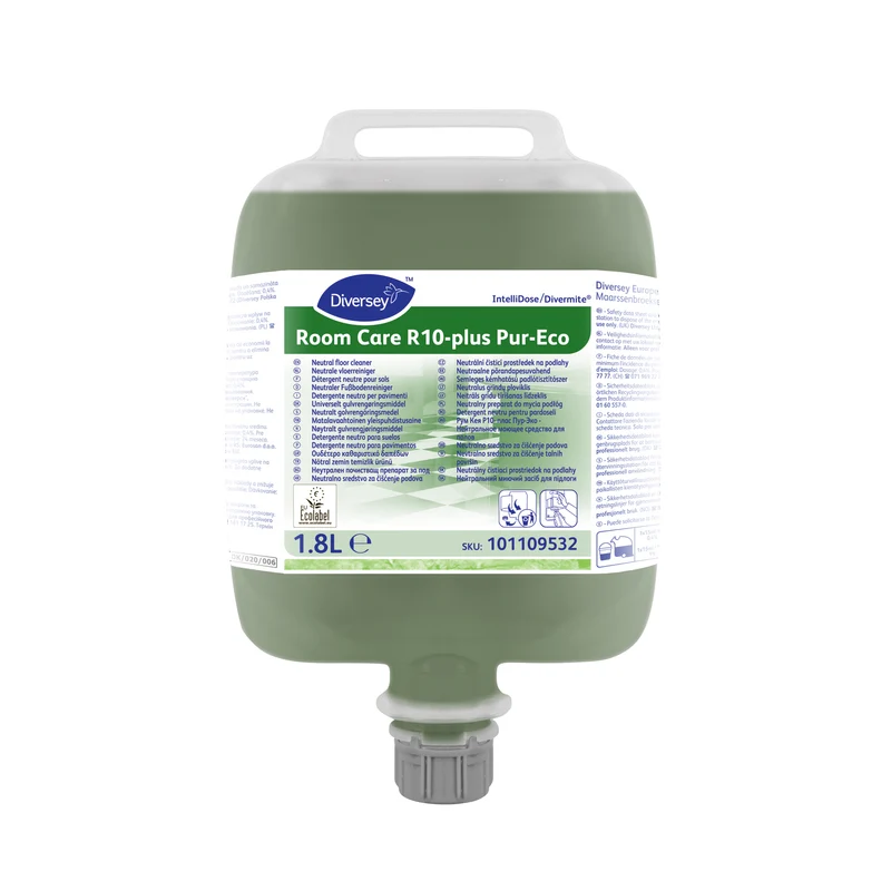 Detergente neutro per pavimenti concentrato Diversey Room Care R10-plus Pur-Eco 1,8 litri DISPONIBILE IN 7 GIORNI LAVORATIVI