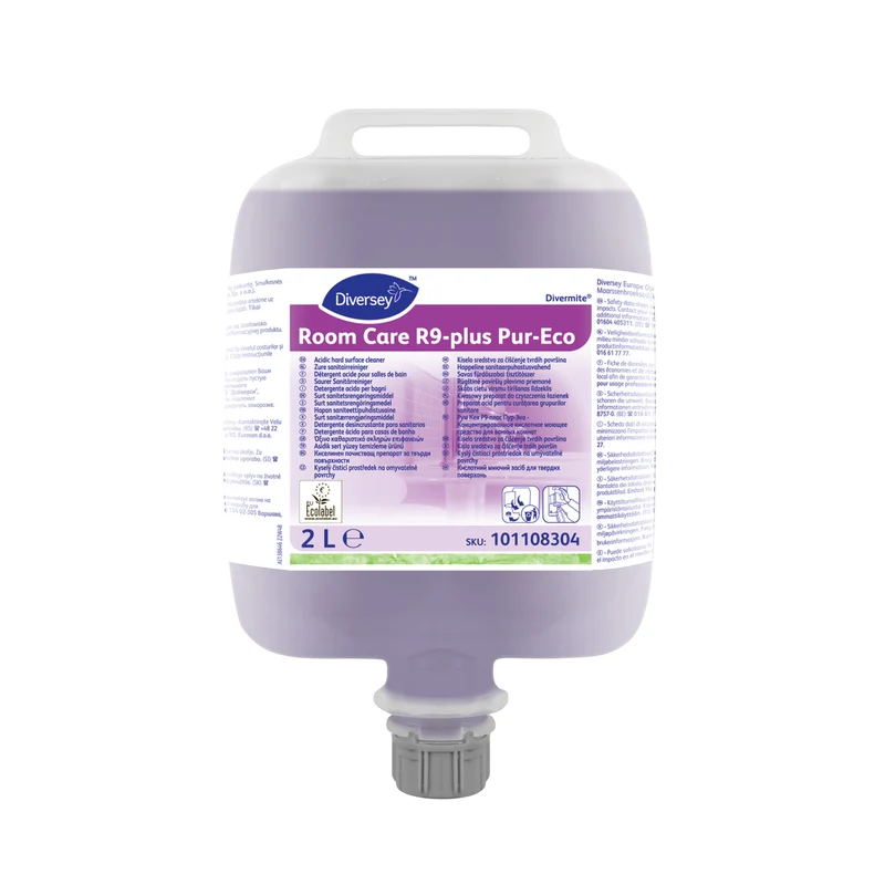 Detergente acido per superfici dure concentrato Diversey Room Care R9-plus Pur-Eco 2 litri DISPONIBILE IN 7 GIORNI LAVORATIVI