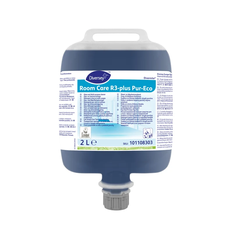 Detergente per vetri multiuso concentrato Diversey Room Care R3-plus Pur-Eco 2 litri DISPONIBILE IN 7 GIORNI LAVORATIVI