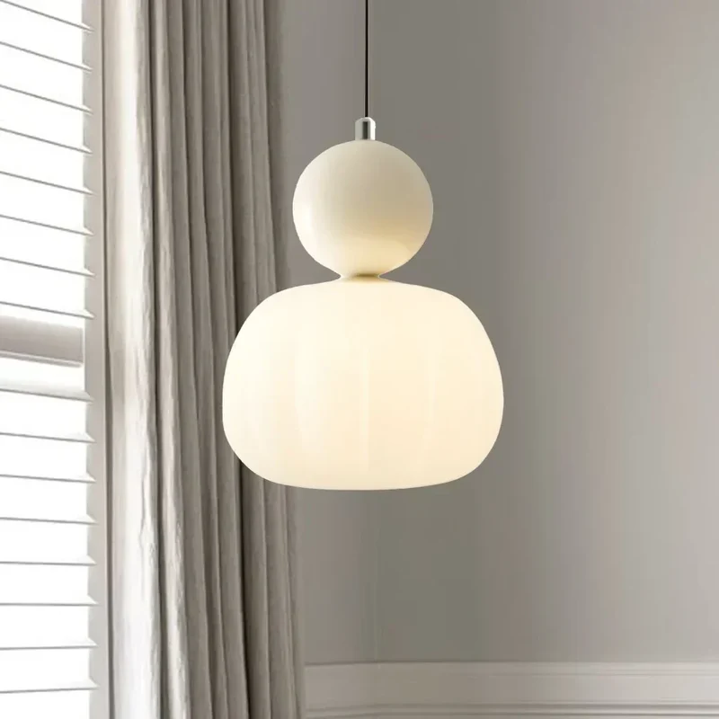 Elegant Art Deco Style Pendant Lamp with Cream Ceiling Shade
