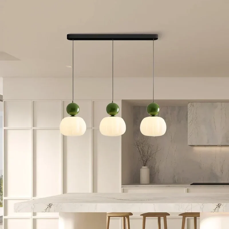 Elegant Art Deco Style Pendant Lamp with Cream Ceiling Shade