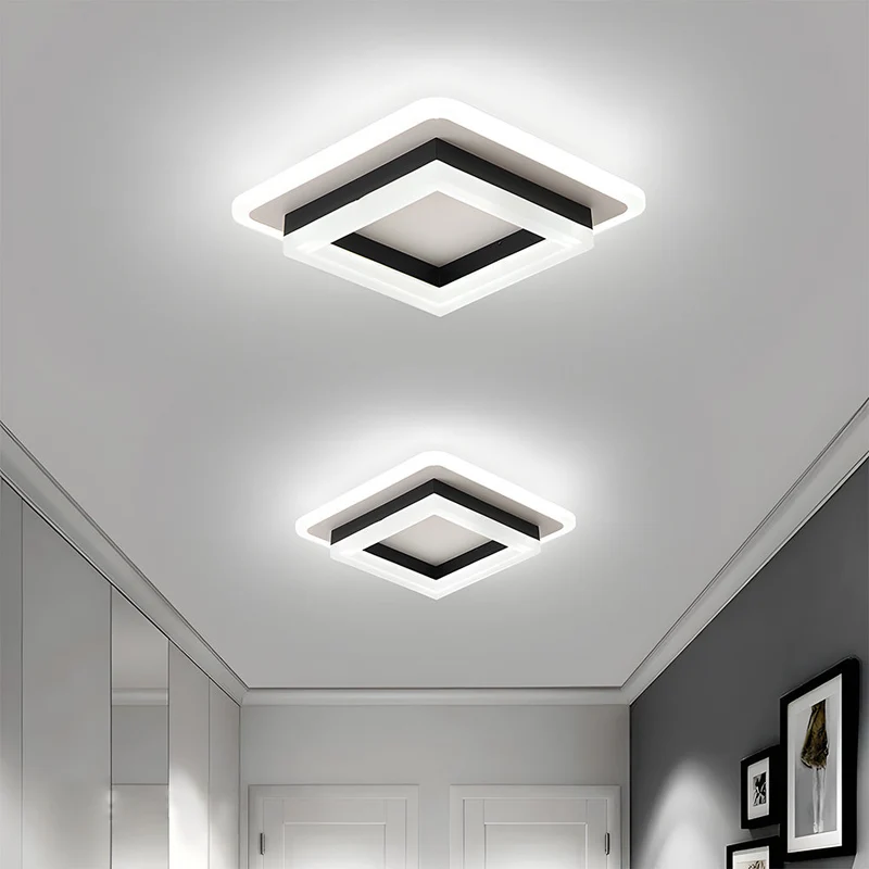 Slim Square Modern LED Ceiling Lamp – Compact Flush Mount