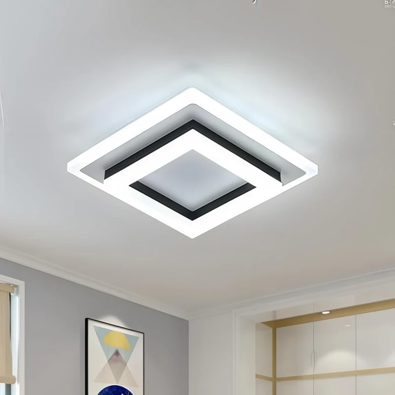 Slim Square Modern LED Ceiling Lamp – Compact Flush Mount