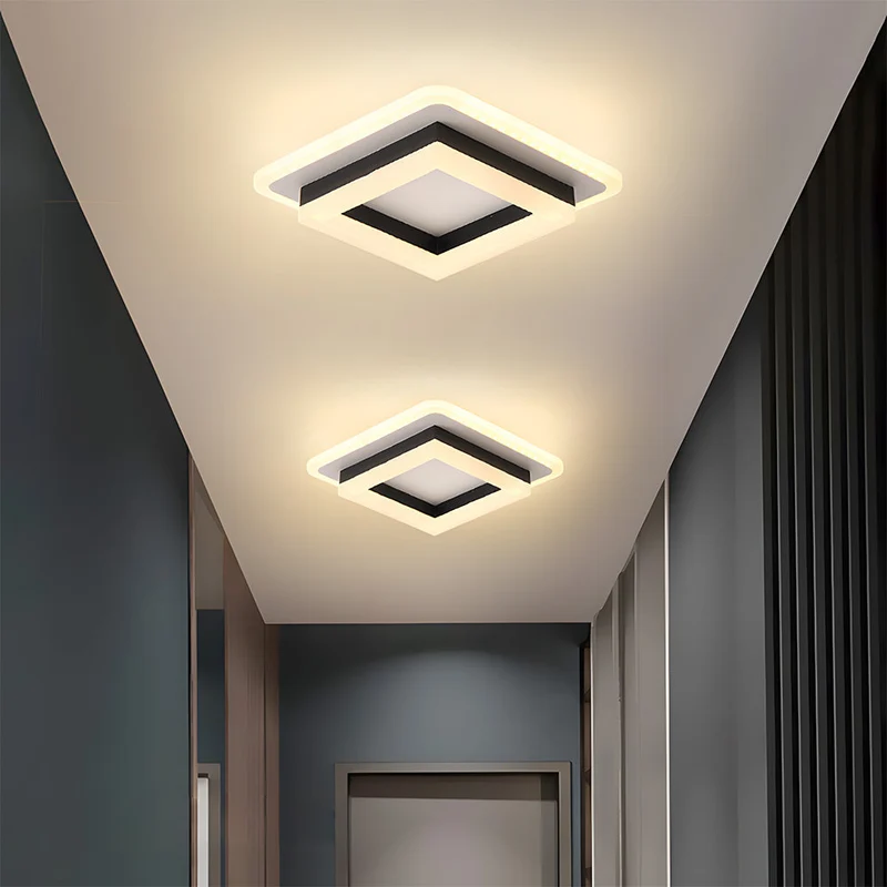 Slim Square Modern LED Ceiling Lamp – Compact Flush Mount