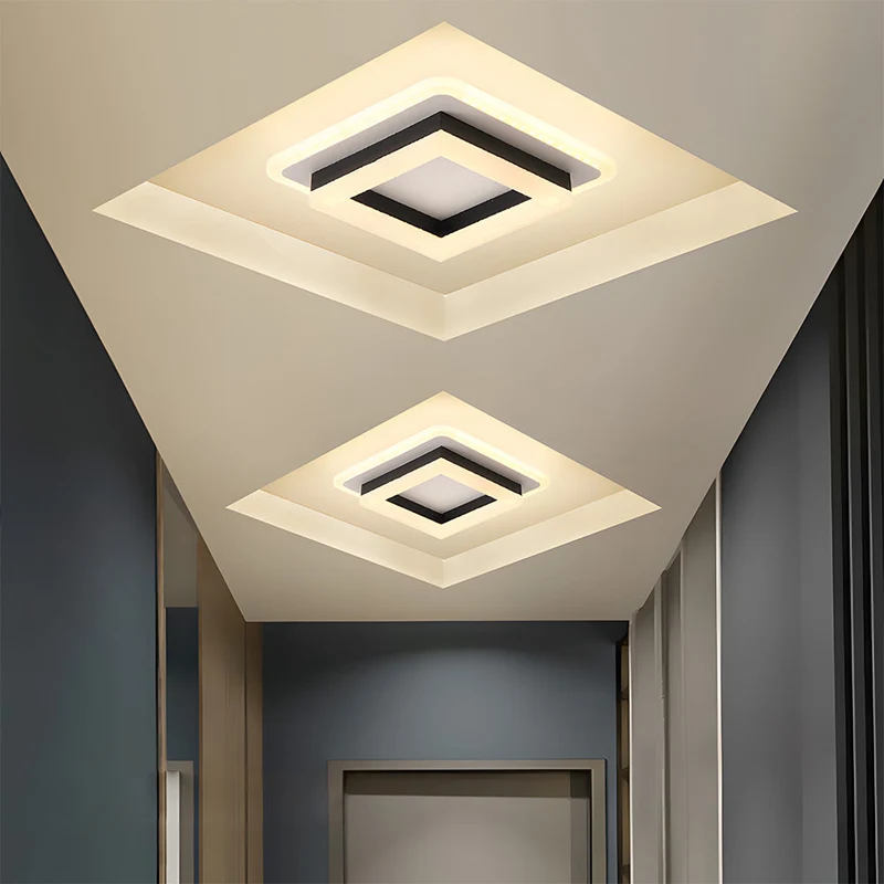 Slim Square Modern LED Ceiling Lamp – Compact Flush Mount