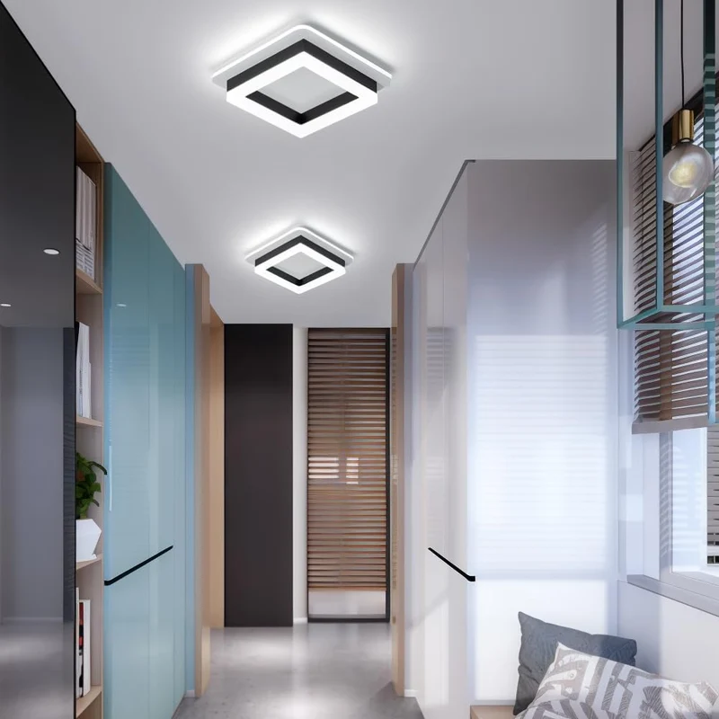 Slim Square Modern LED Ceiling Lamp – Compact Flush Mount