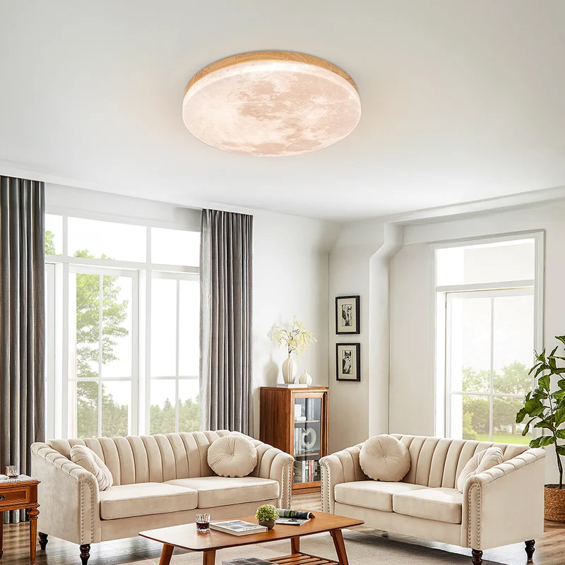 Moonlamp LED Ceiling Lamp – Minimalist Round with Warm Light