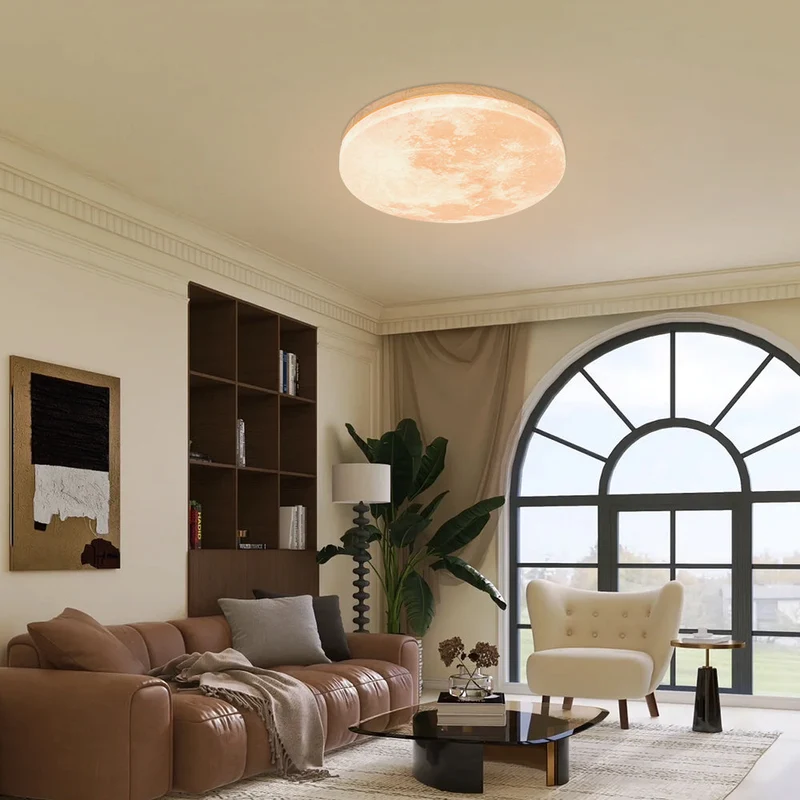 Moonlamp LED Ceiling Lamp – Minimalist Round with Warm Light