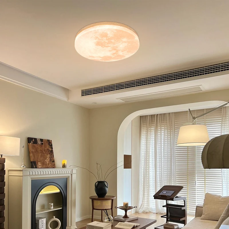 Moonlamp LED Ceiling Lamp – Minimalist Round with Warm Light