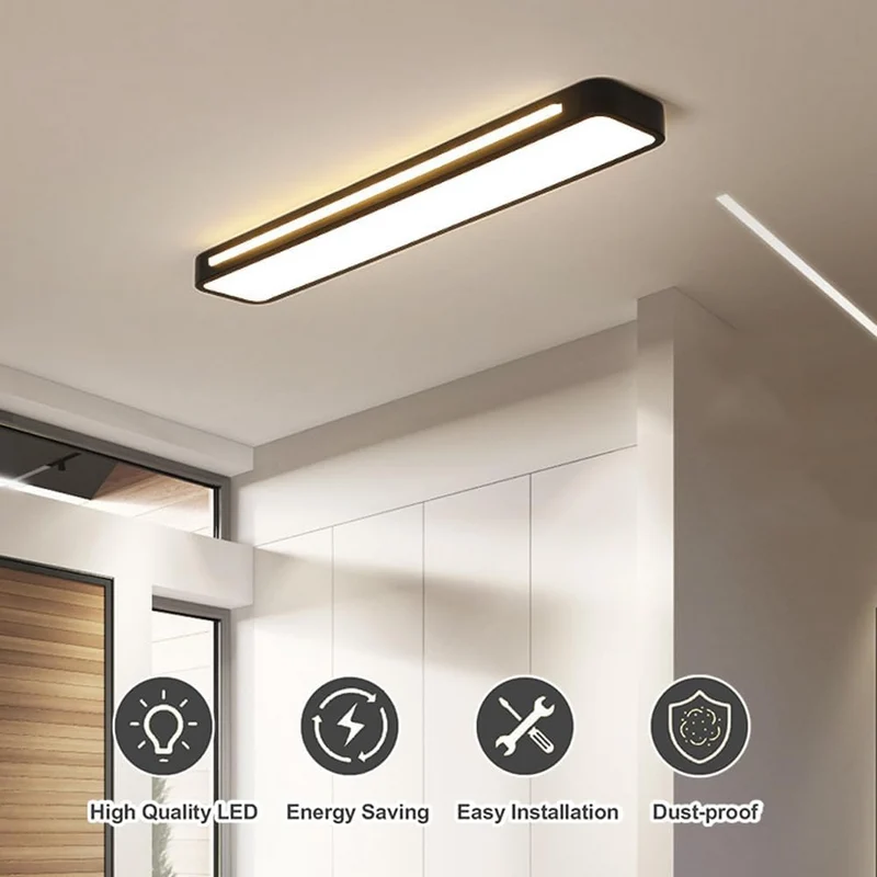 Nordic Minimalist Long LED Ceiling Lamp
