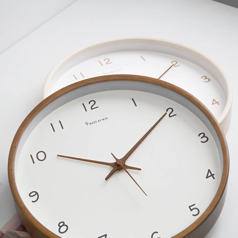Natural Wood Wall Clock with Silent Mechanism