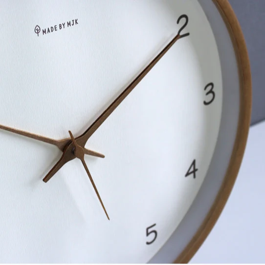 Natural Wood Wall Clock with Silent Mechanism