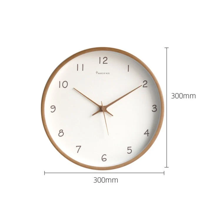 Natural Wood Wall Clock with Silent Mechanism