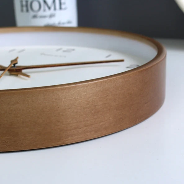 Natural Wood Wall Clock with Silent Mechanism