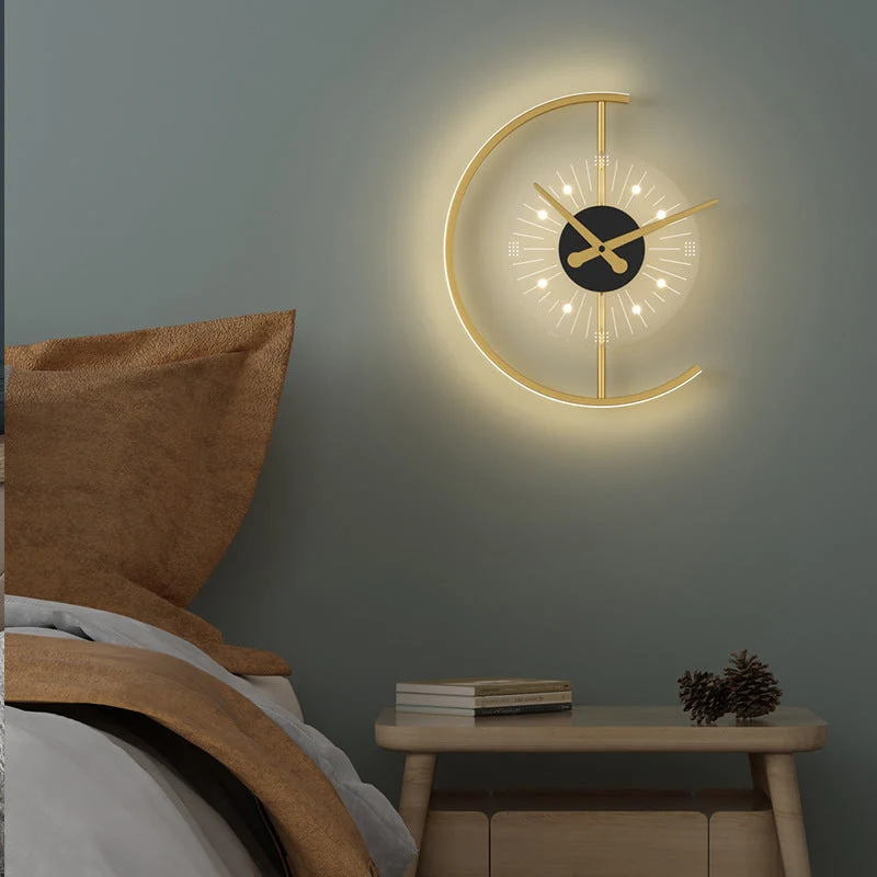 Nordic LED Wall Light with Clock Motif