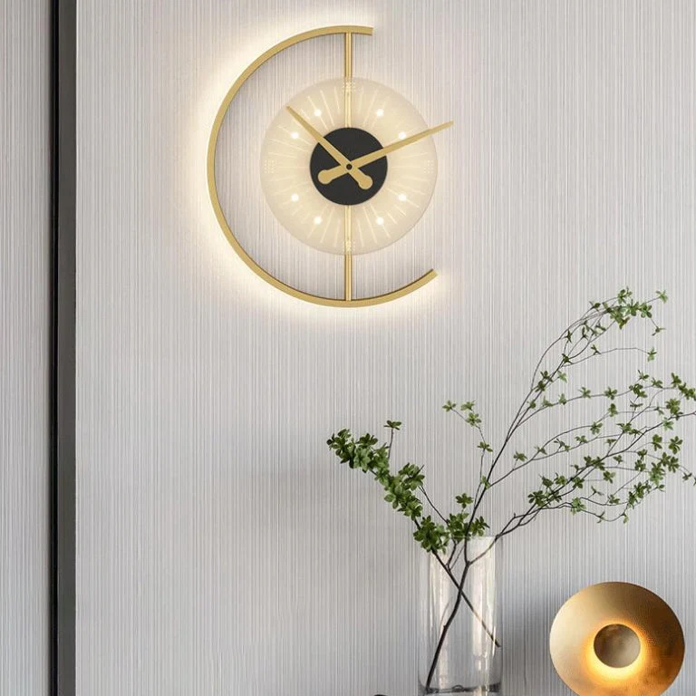Nordic LED Wall Light with Clock Motif