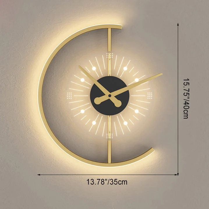 Nordic LED Wall Light with Clock Motif