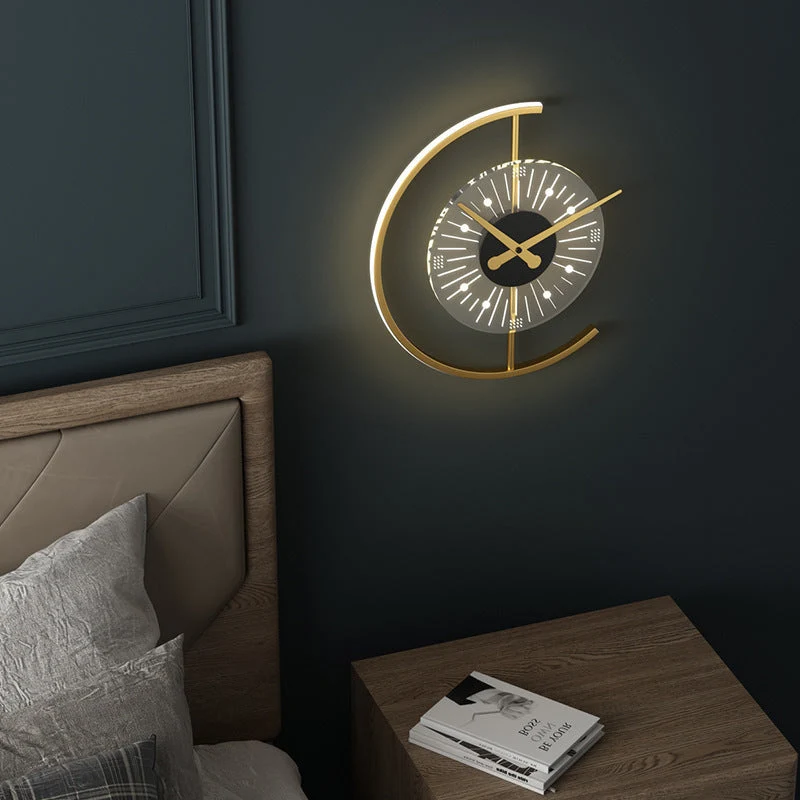 Nordic LED Wall Light with Clock Motif