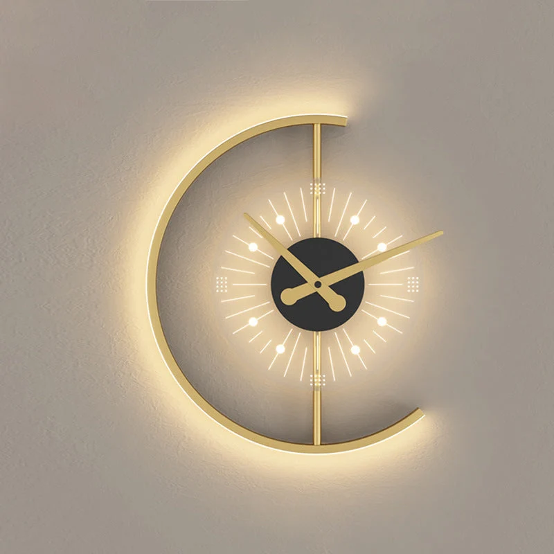 Nordic LED Wall Light with Clock Motif