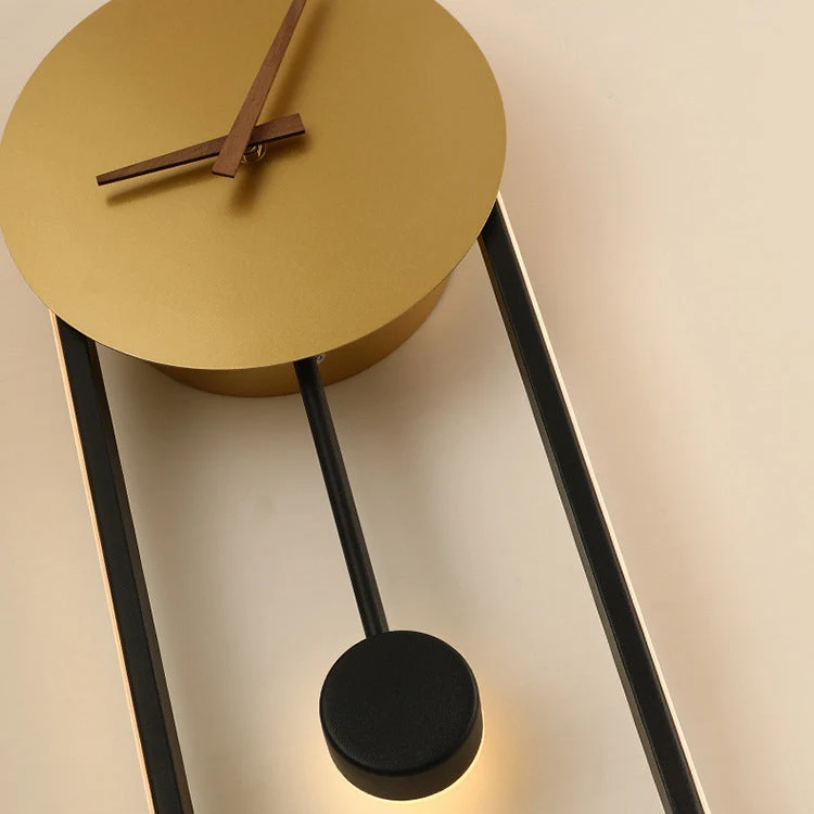 Scandinavian Oval LED Wall Lamp with Clock Motif