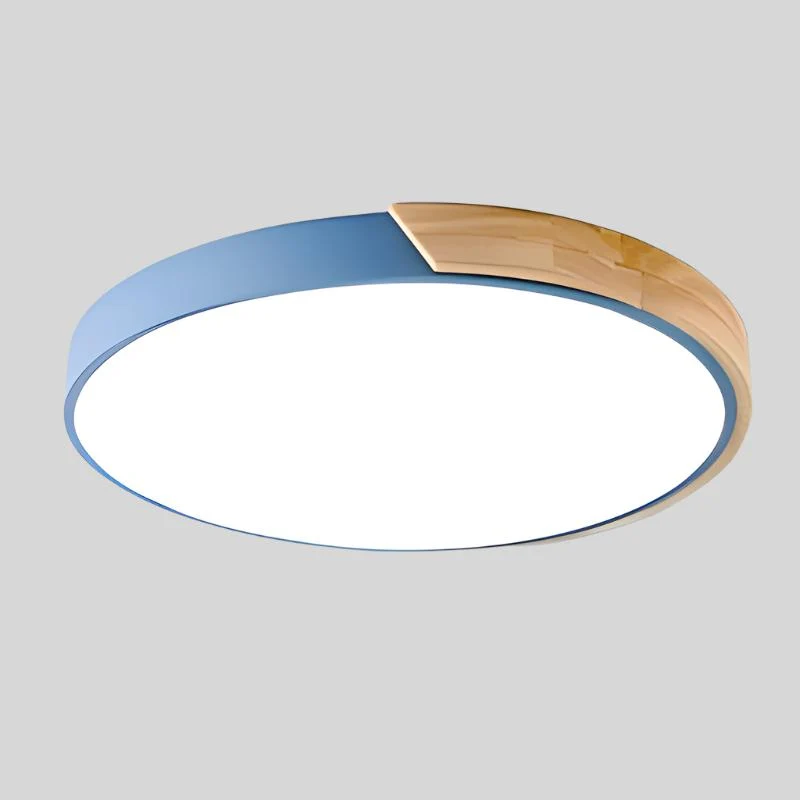 Modern Wooden LED Ceiling Flush Mount Lamp