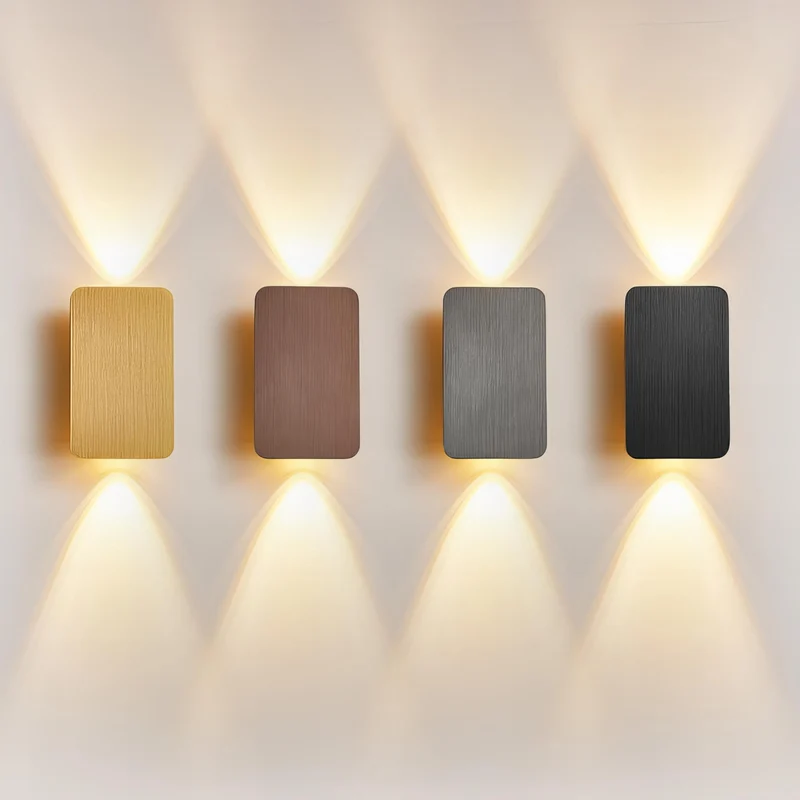 Modern Rectangular Metal LED Wall Lamp for Interiors