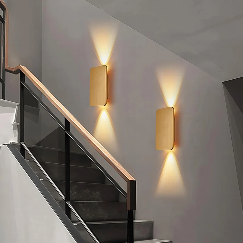 Modern Rectangular Metal LED Wall Lamp for Interiors