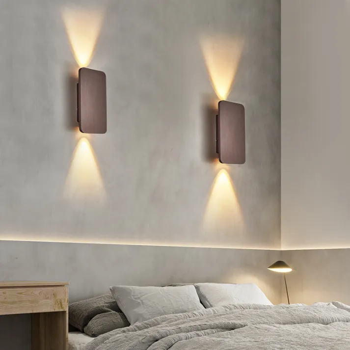 Modern Rectangular Metal LED Wall Lamp for Interiors