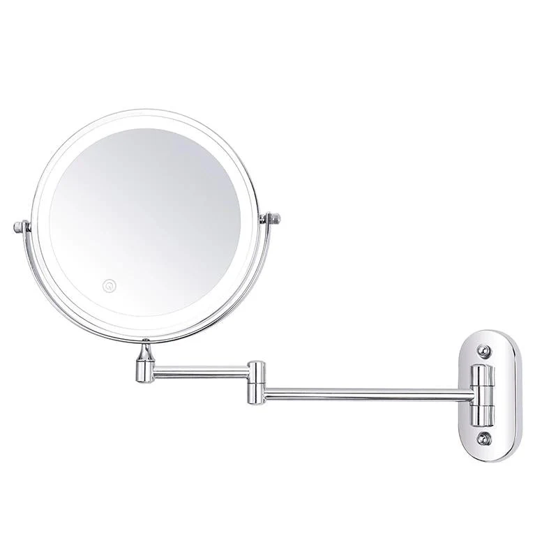 LED Wall Mirror with Chrome Frame and Magnification