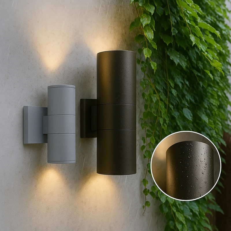 Outdoor Wall Light with Black Aluminum Finish